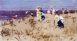 Famous Women Paintings - Elegant Women On The Beach